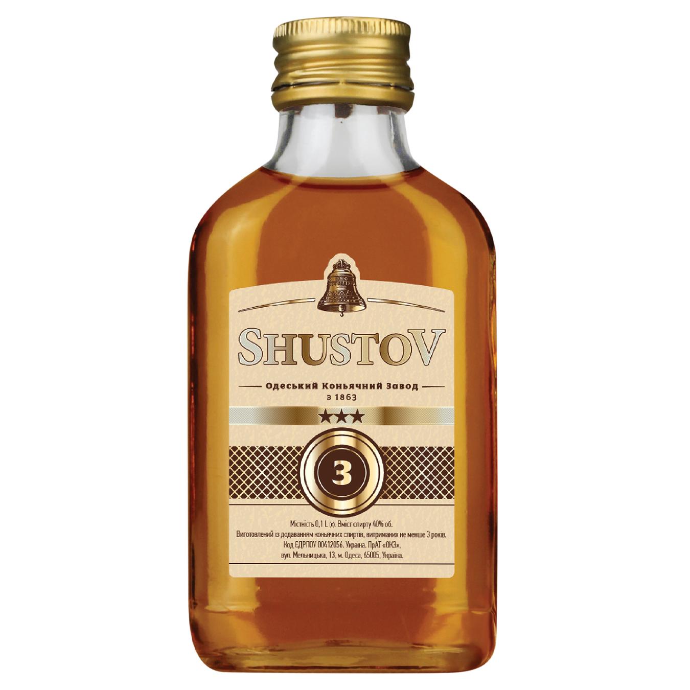 Напій спиртний Shustov Золота колекція 3 роки 40% 100мл — фото продукту