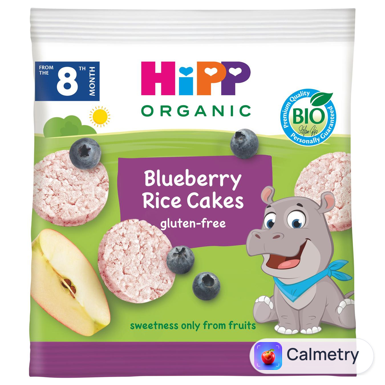Хлібці Hipp рисові з чорницею і яблуком органічні 30г — фото продукту
