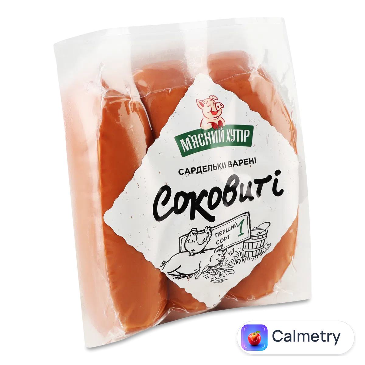 Сардельки «М'ясний хутір» «Соковиті» н/о 1 ґ в/у
