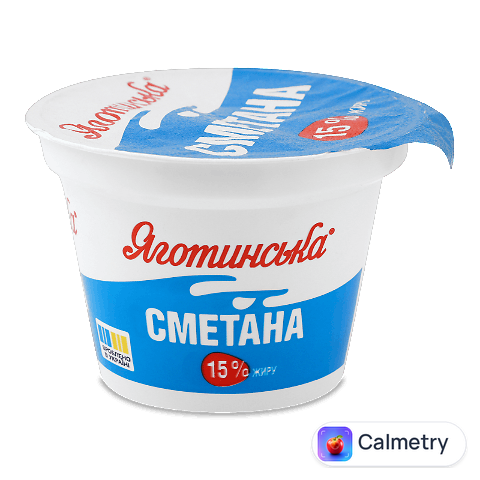 Сметана Яготинська 15% стакан, 180г