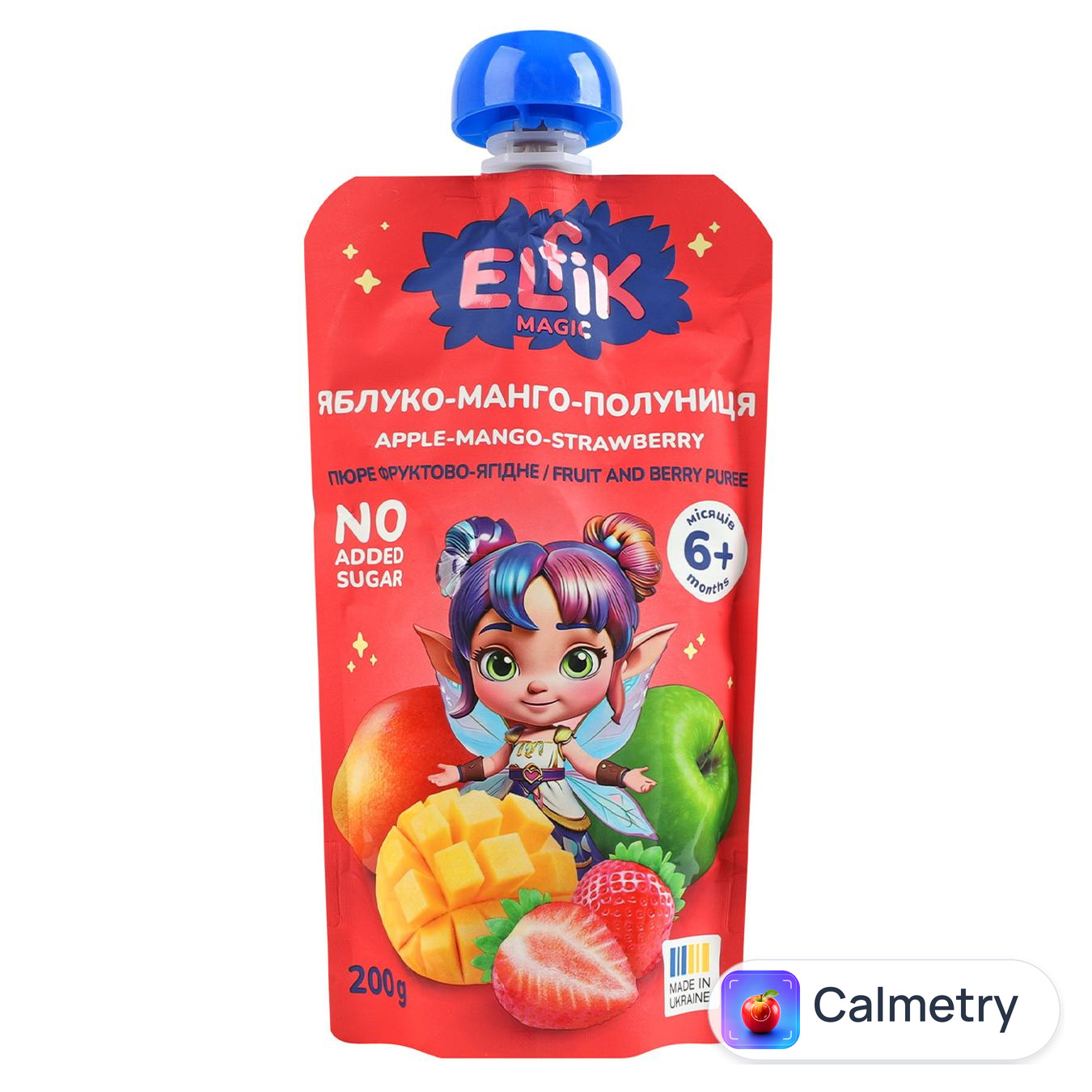 Пюре фруктове Elfik Magic Яблуко-манго-полуниця 200г