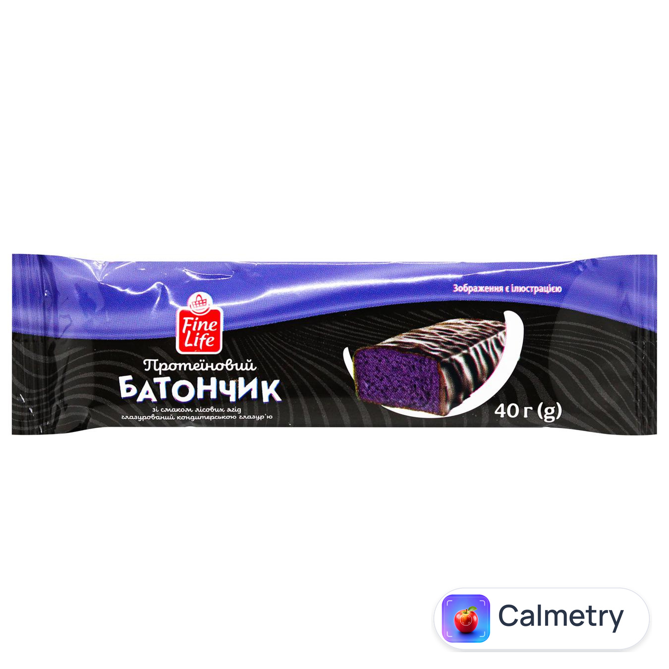 Батончик протеїновий Fine Life зі смаком лісових ягід 40г