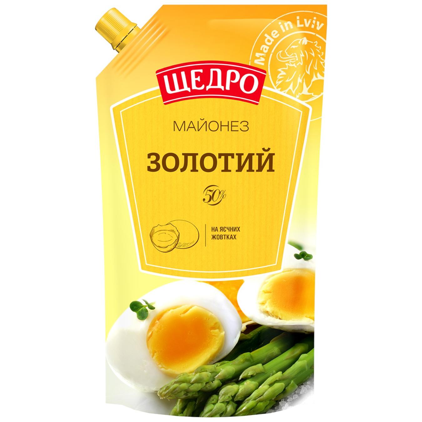 Майонез Щедро Золотий 50% 500г — фото продукту