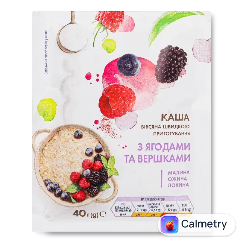 Каша вівсяна «Премія»® з лісовими ягодами та вершками 40г