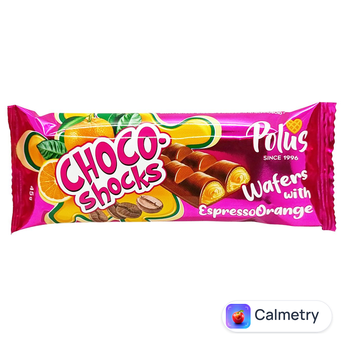 Вафлі Polus Choco-shocks з кавово-апельсиновою начинкою 45г
