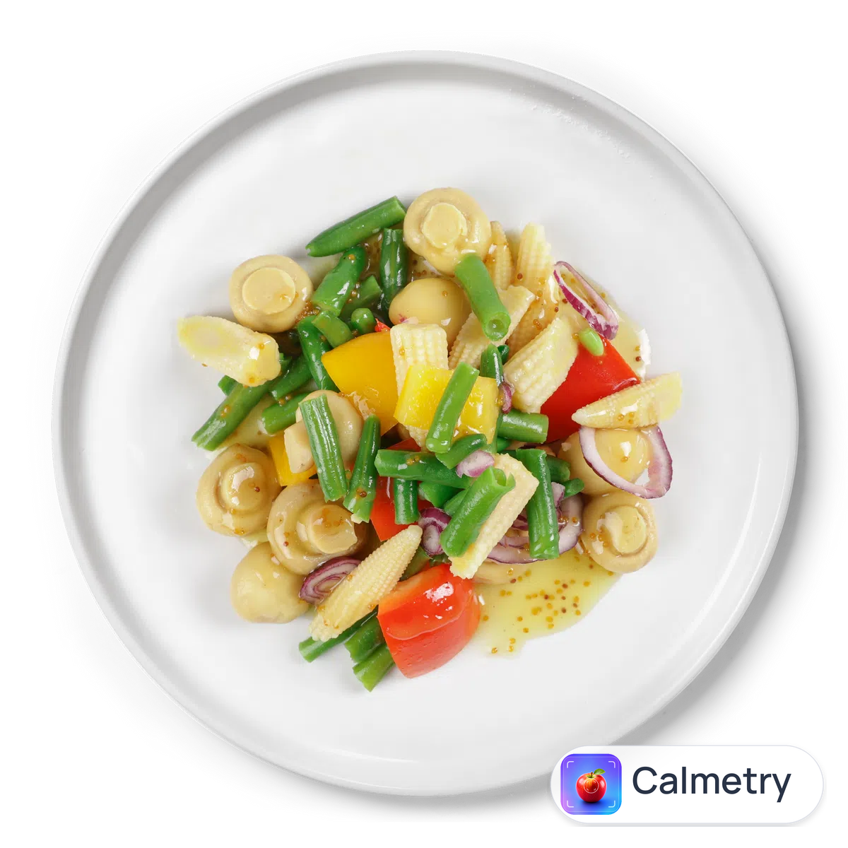 Салат з маринованими шампіньйонами та овочами