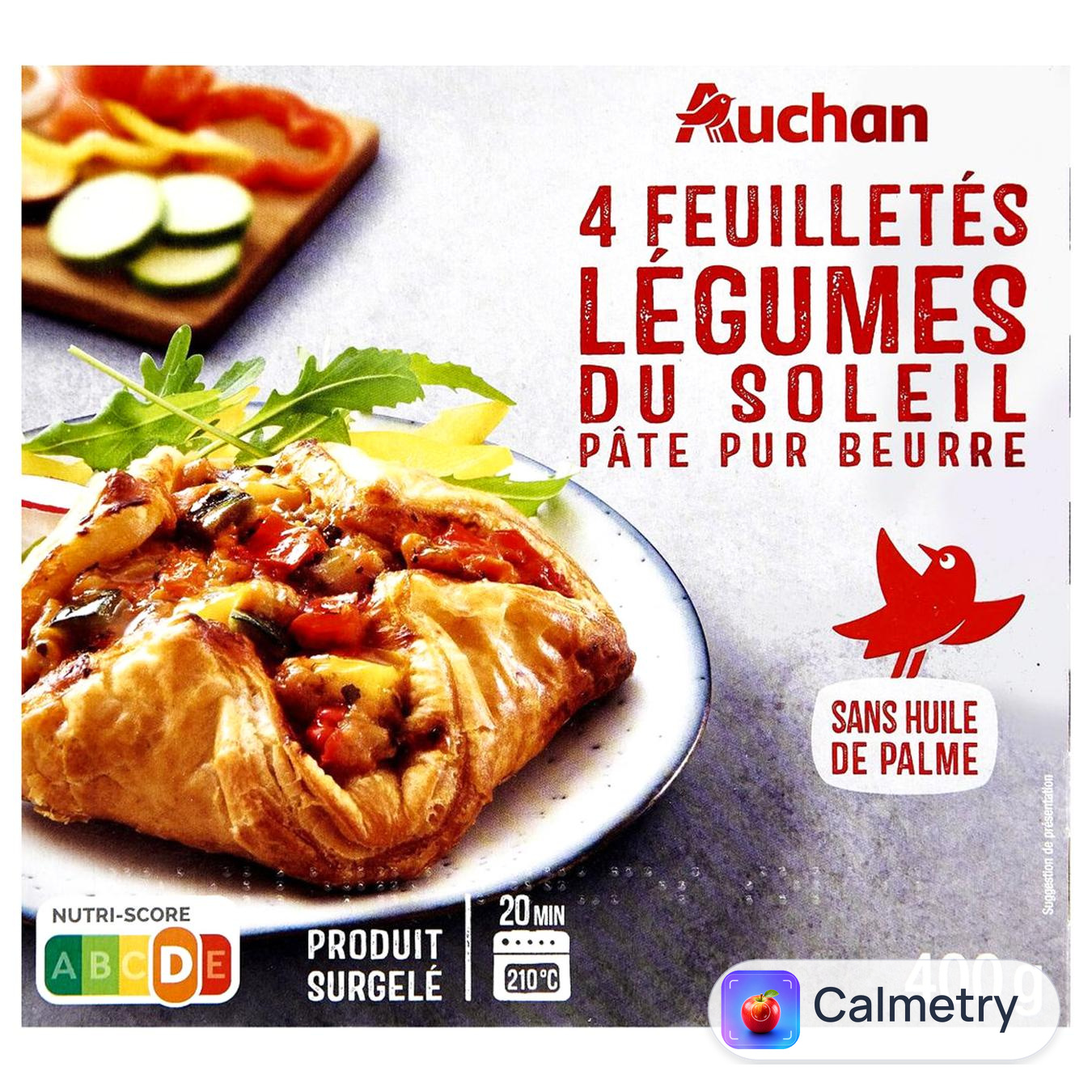 Виріб з листкового тіста Auchan з овочами заморожений 400г