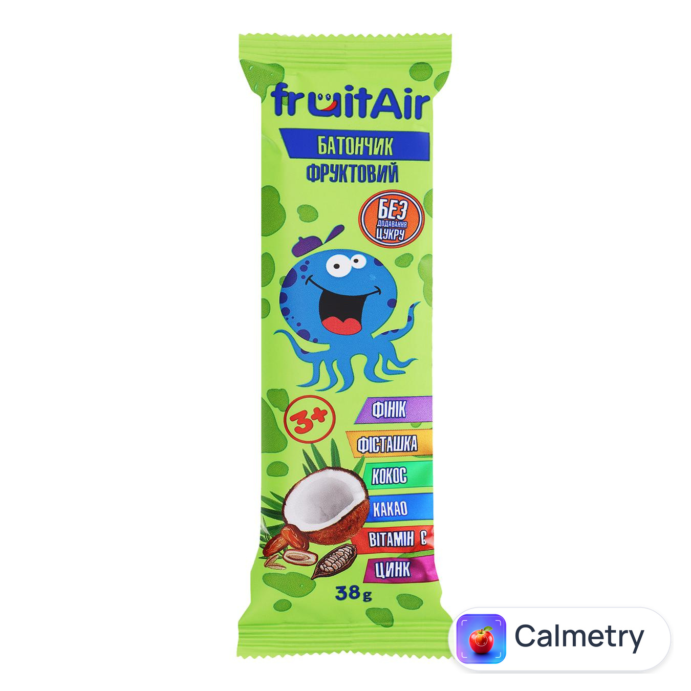 Батончик FruitAir Фінік з фісташками та кокосовою стружкою 38г