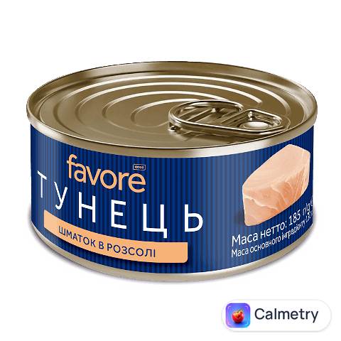 Тунець Favore шматочки в розсолі, 185г