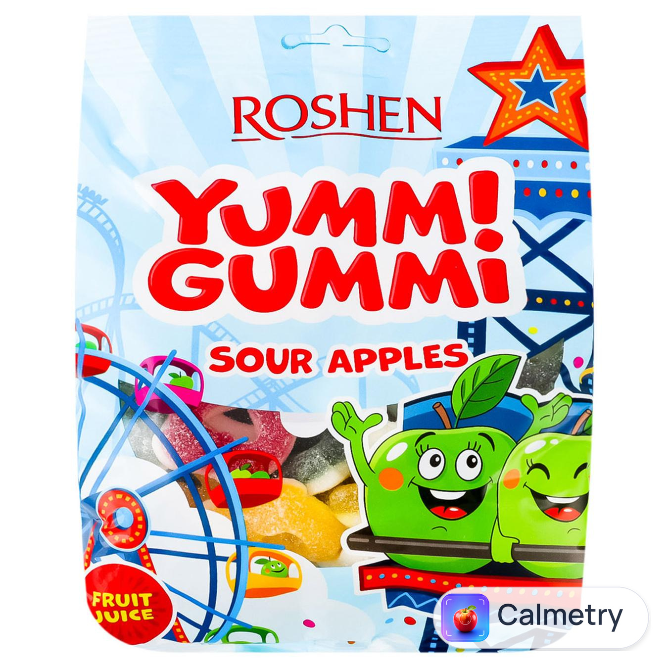 Цукерки Roshen Yummi Gummi Sour Apples 165г — фото продукту