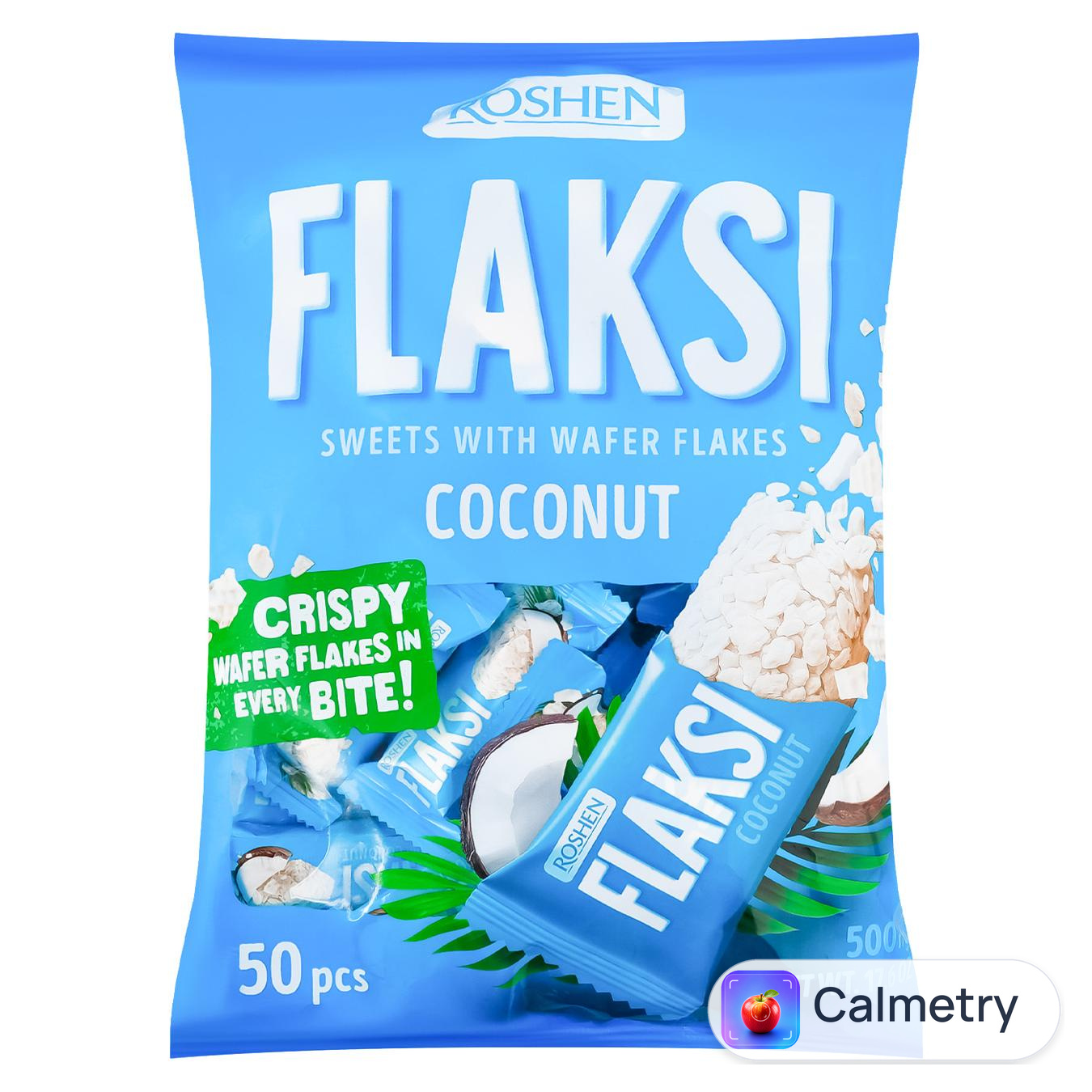 Цукерки Roshen Flaksi Кокос з вафельними пластівцями 500г
