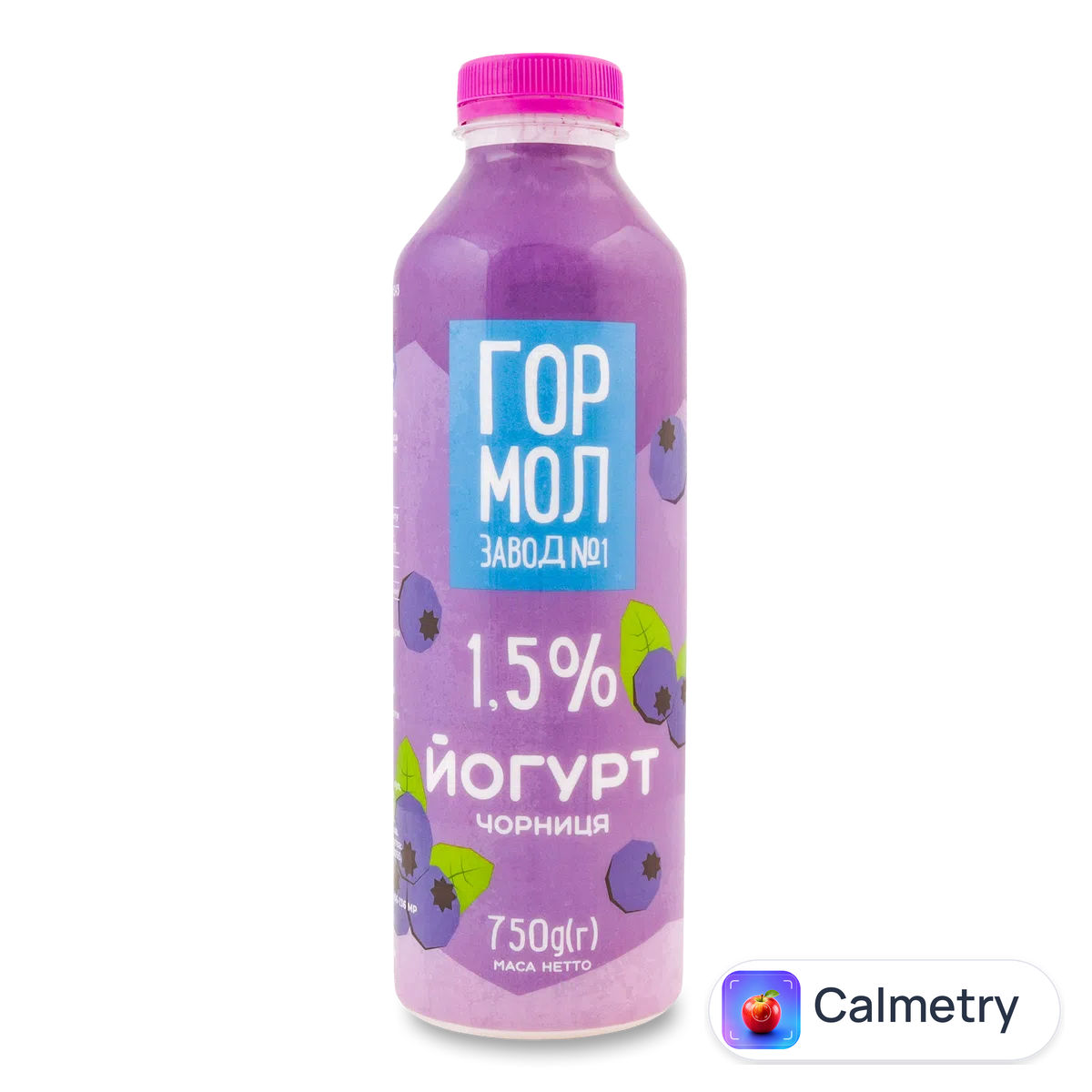 Йогурт «Гормолзавод №1» чорниця 1,5% п/п 750г Міськмолзавод №1