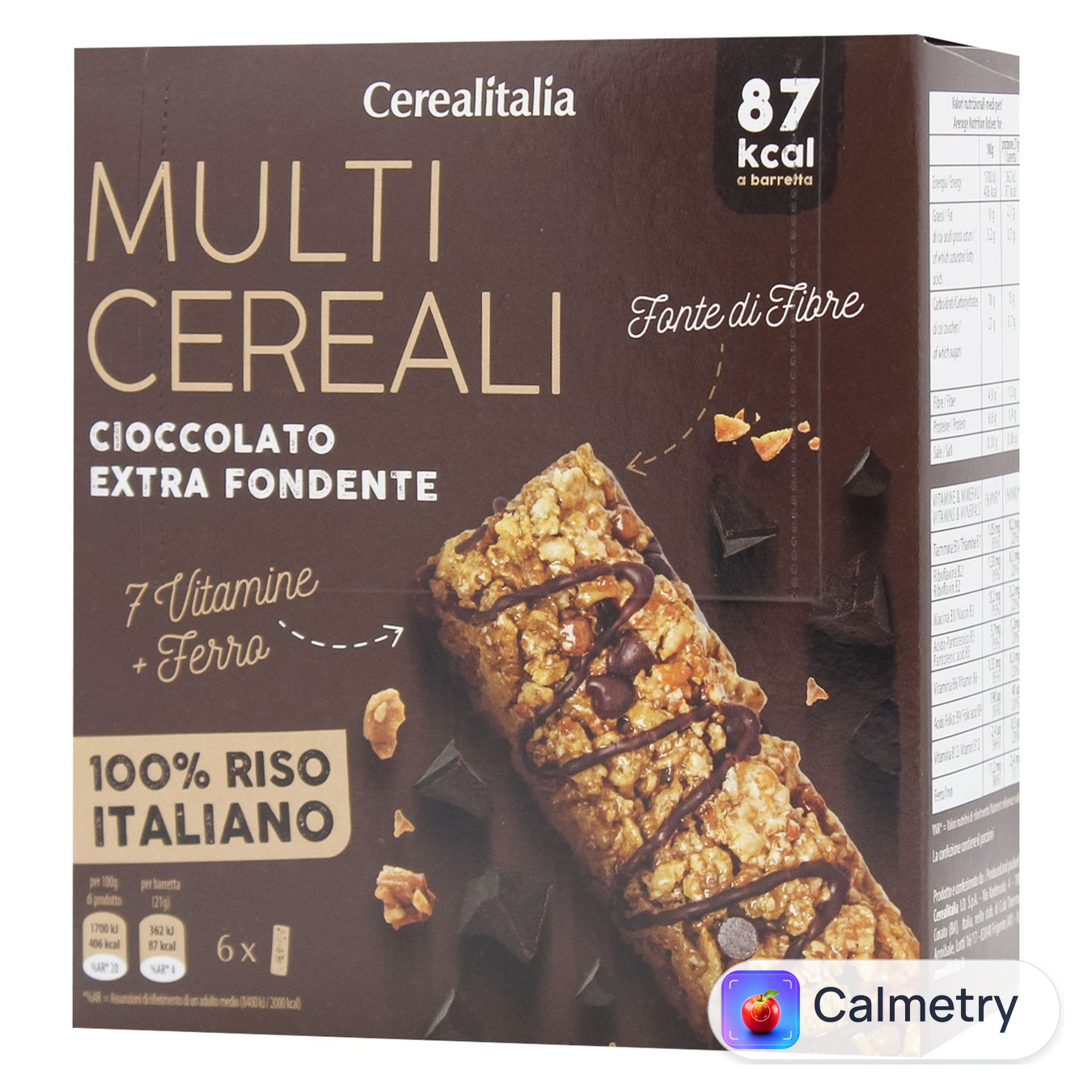 Батончик Cerealitalia Day By Day мультизерновий з чорним шоколадом, вітамінами та мінералами 126г
