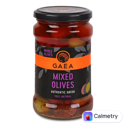 Оливки Gaea мікс з кісточкою в маринаді 300г