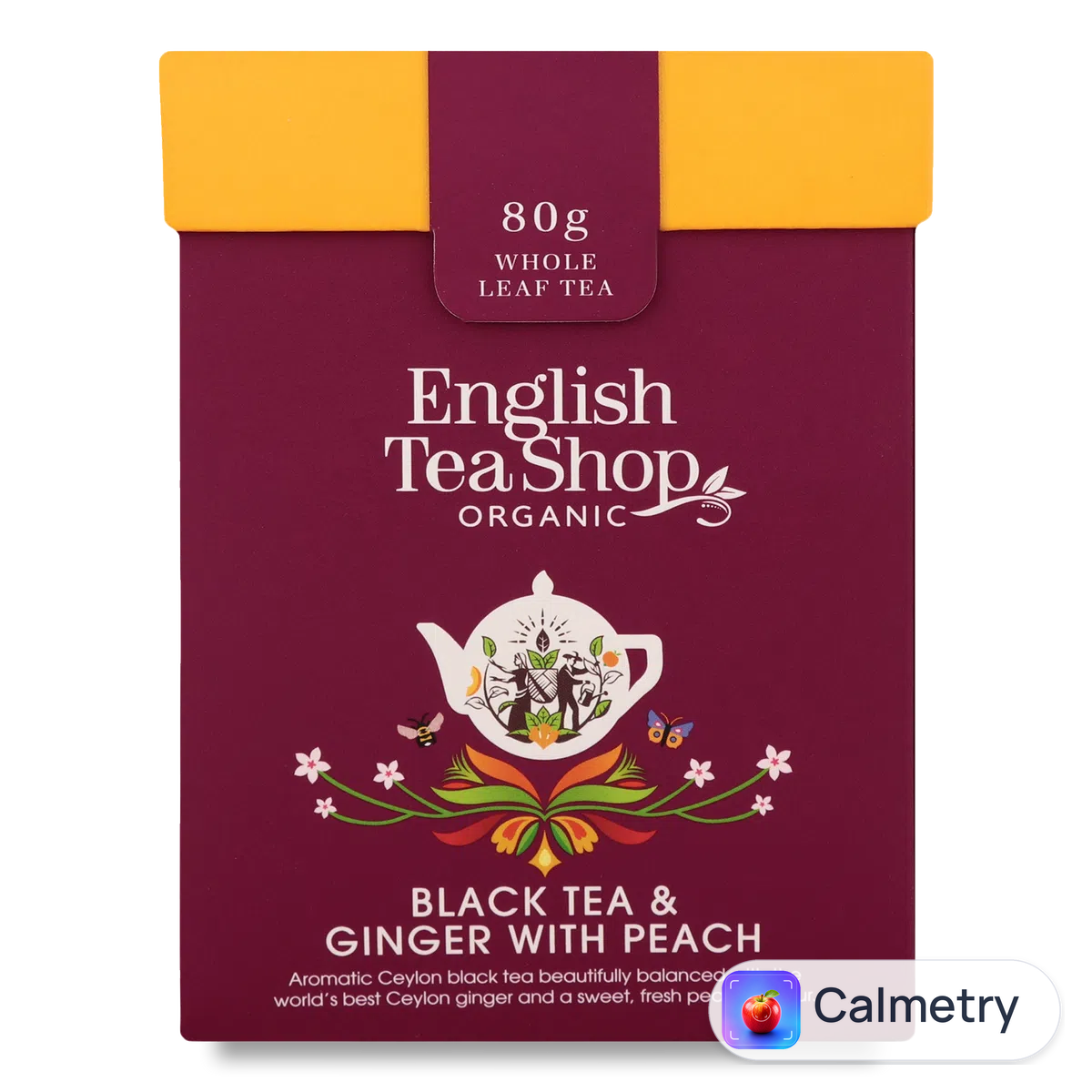 Чай чорний English Tea Shop English Breakfast імбир-персик + ложка 80г