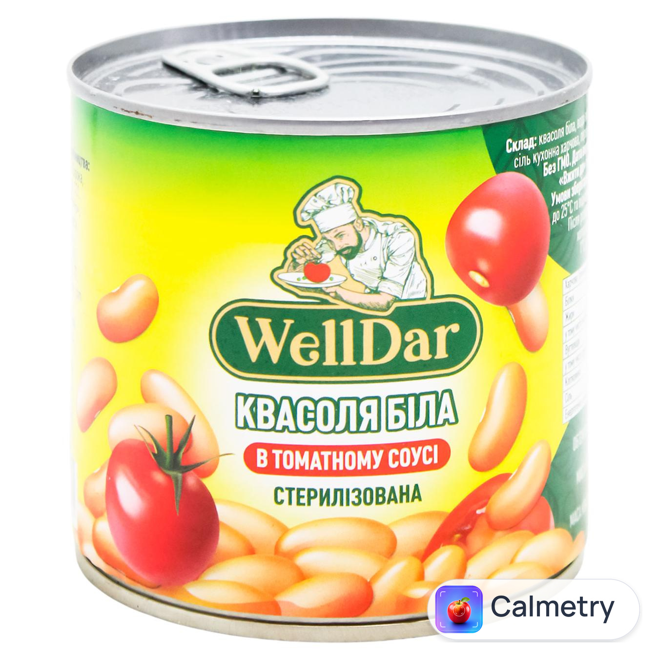 Квасоля WellDar біла в томатному соусі стерилізована 410г — фото продукту