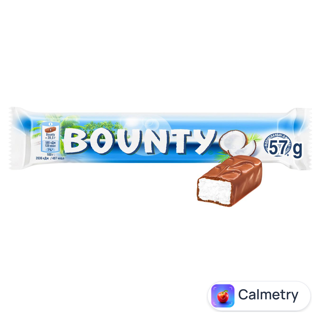 Батончик Bounty в молочно-шоколадній глазурі та кокосовою начинкою 57г