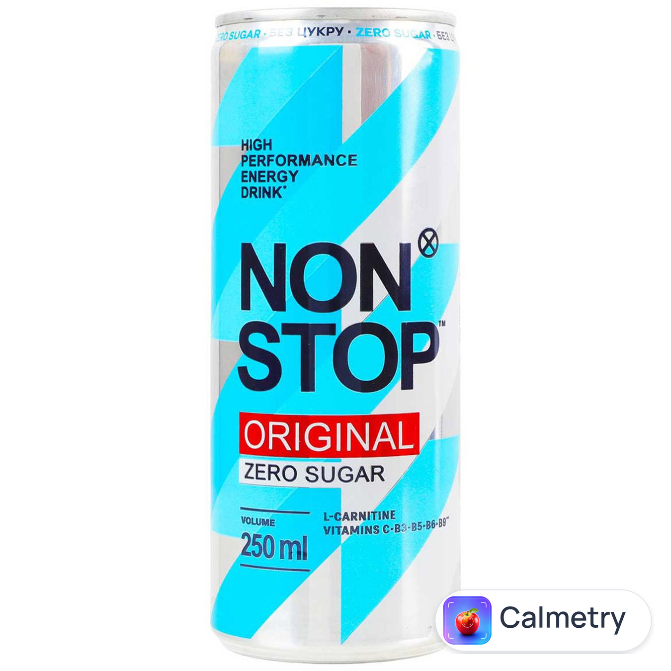 Напій енергетичний Non Stop Original без цукру сильногазований 250мл — фото продукту