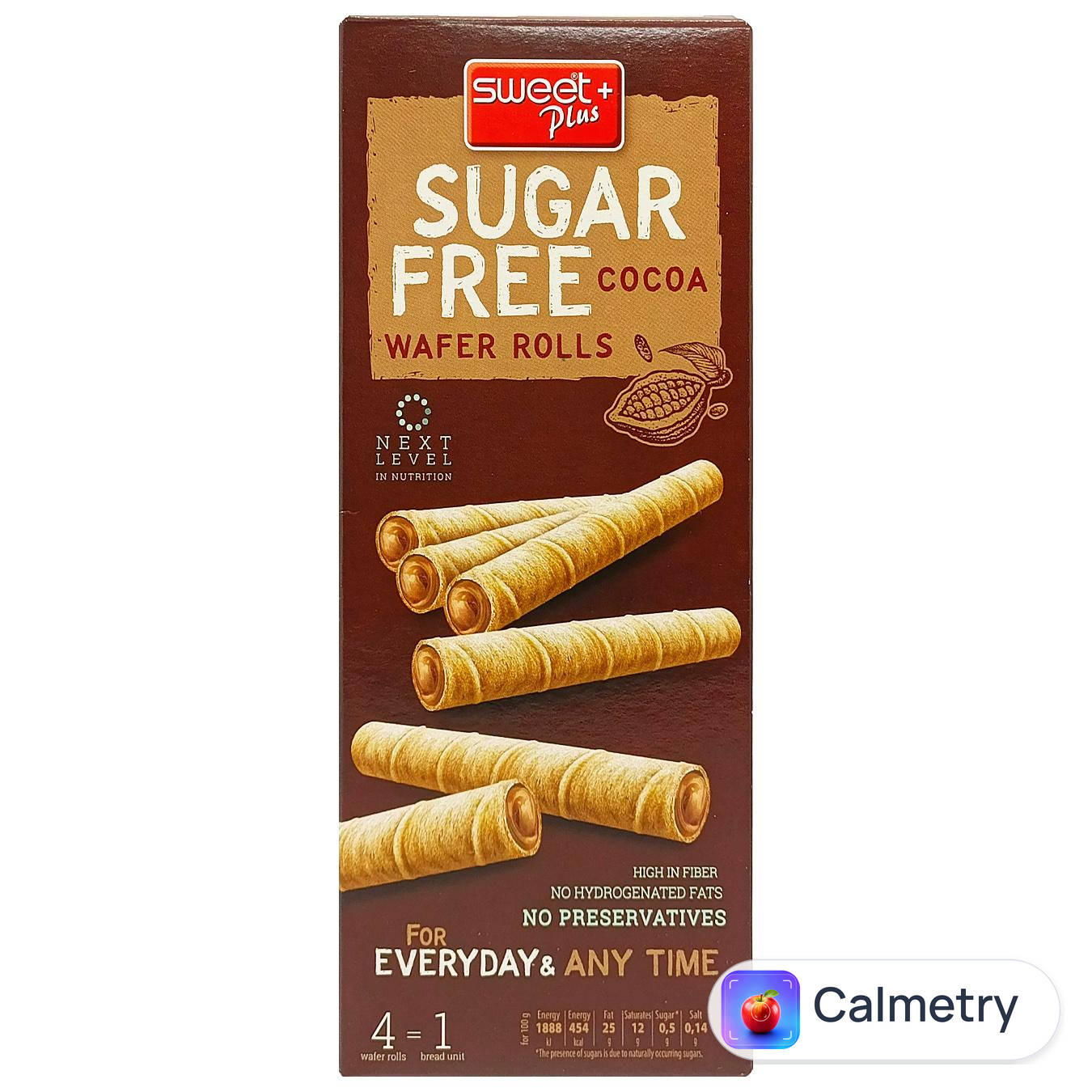 Трубочки вафельні Sweet Plus з какао кремом без цукру 120г