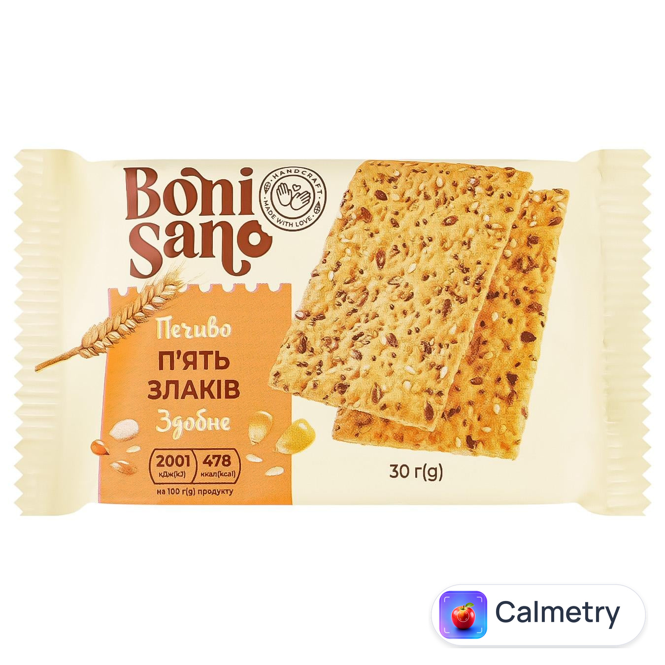 Печиво BoniSano П'ять злаків здобне 30г