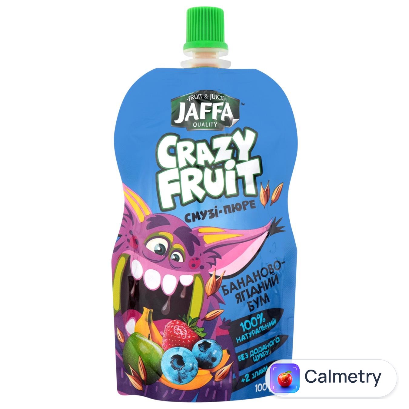 Смузі-пюре Jaffa Crazy Fruit Бананово-ягідний бум Банан-яблуко-чорниця-полуниця-злаки 100мл