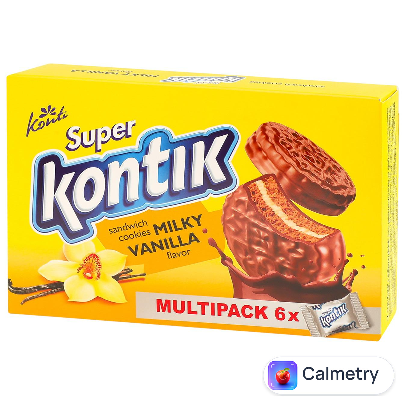 Печиво-сендвіч Konti Super Kontik ванільний молочний смак 6х45г
