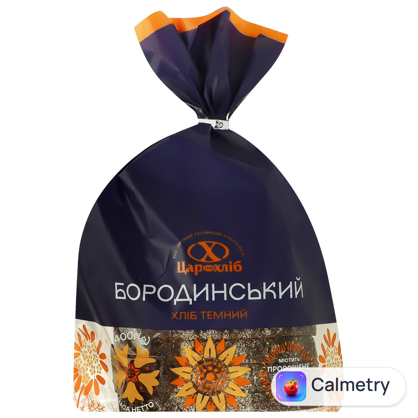 Хліб Цар Хліб Бородинський темний з пророщеними зернами жита половинка нарізаний 400г — фото продукту