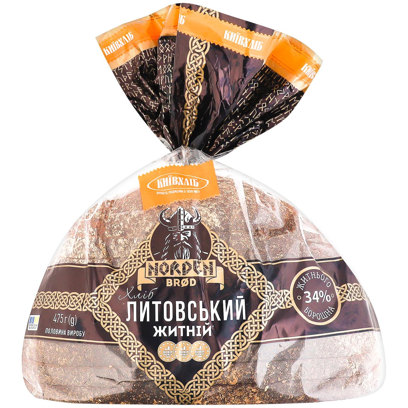Хліб Київхліб Литовський житній половинка нарізка 475г — фото продукту
