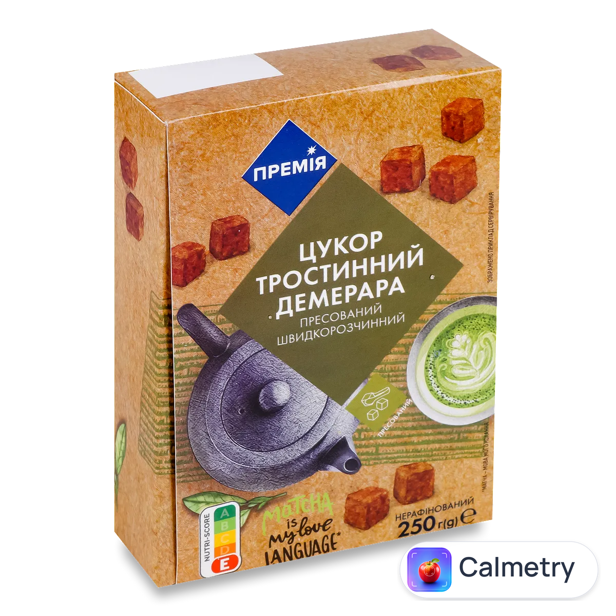 Цукор «Премія»® Демерара тростинний коричневий пресований 250г