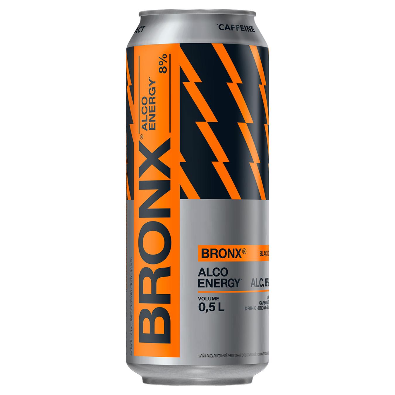 Напій слабоалкогольний Bronx Black Orange енергетичний сильногазований 8% 0,5л — фото продукту