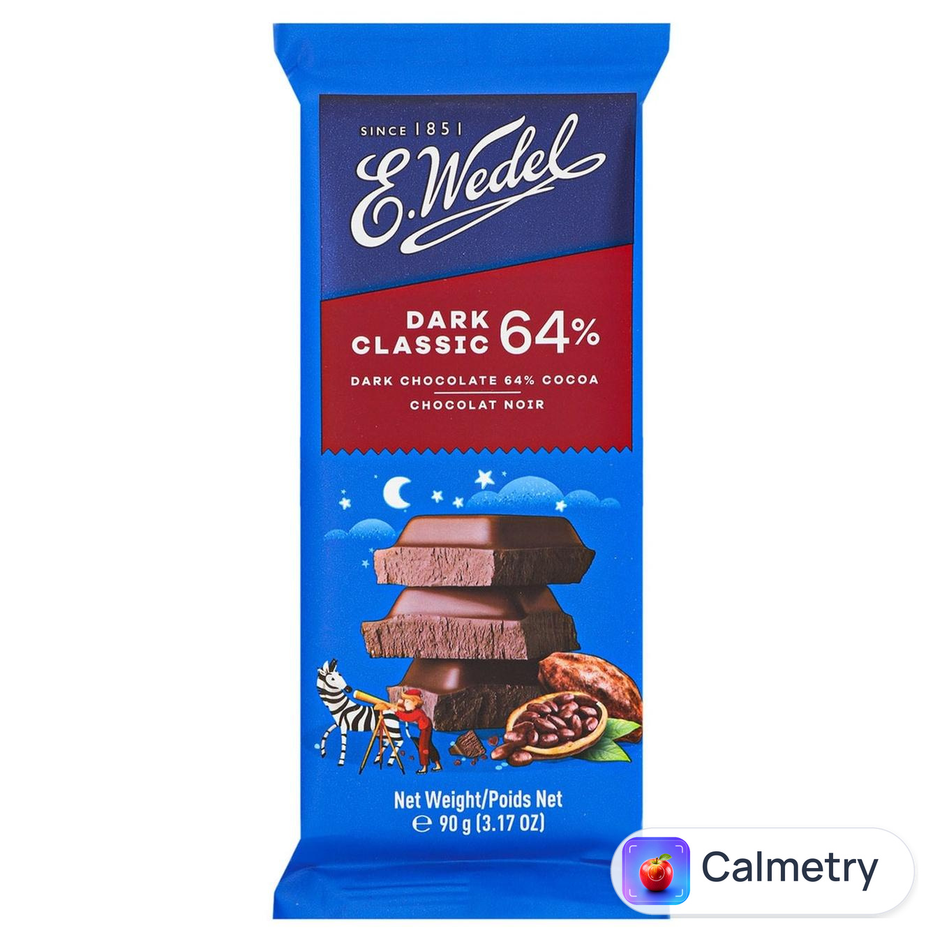Шоколад чорний E.Wedel 64% 90г — фото продукту