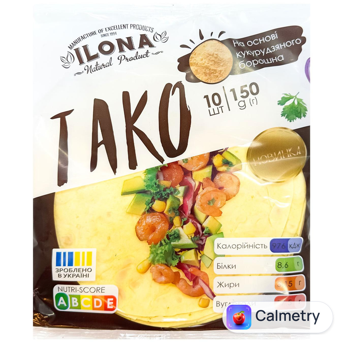 Лаваш Ilona Тако 10шт 150г — фото продукту