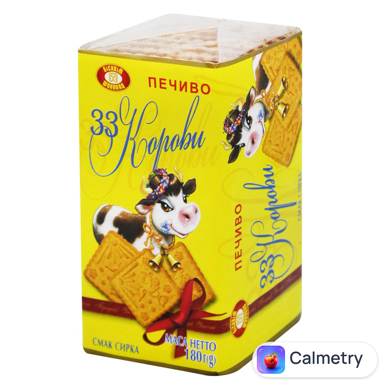 Печиво Бісквіт-Шоколад 33 Корови зі смаком сирка 180г — фото продукту