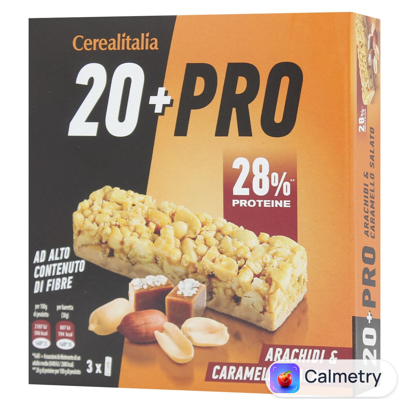 Батончик Cerealitalia 20+Pro зерновий з арахісом та солоною карамеллю 114г