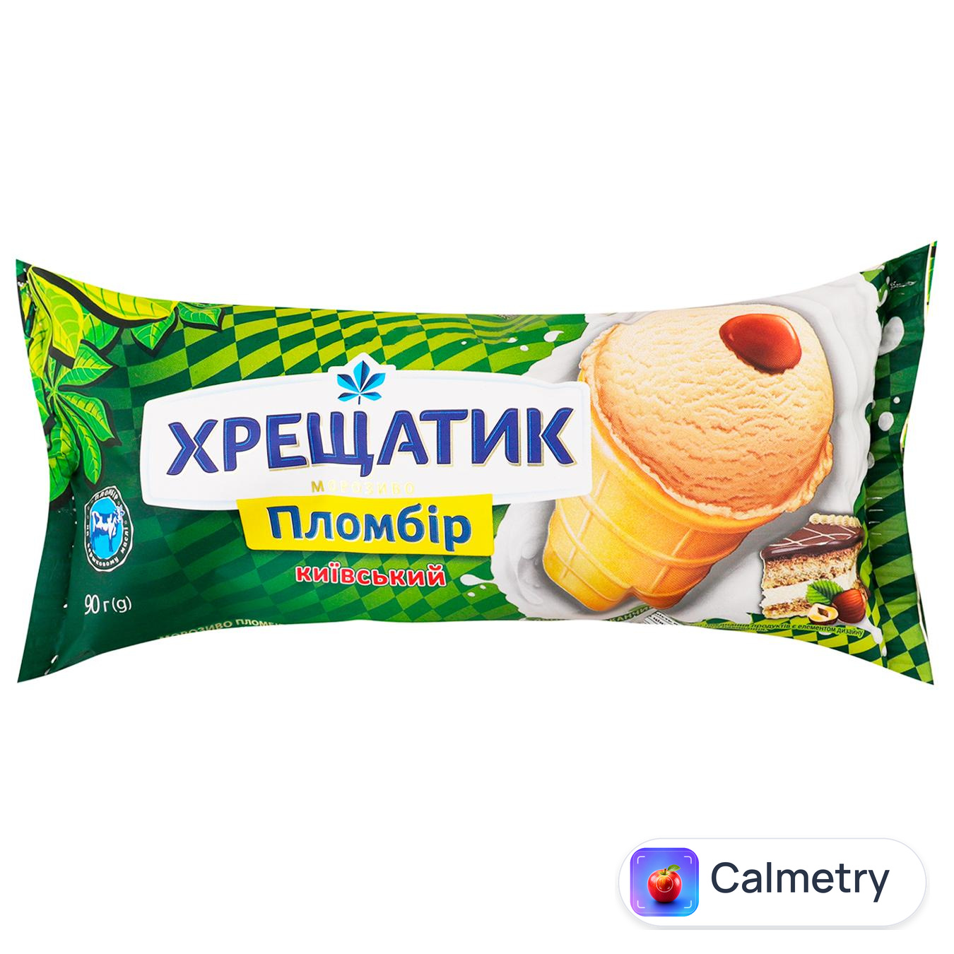 Морозиво Хрещатик Київський пломбір лісовий горіх 90г — фото продукту