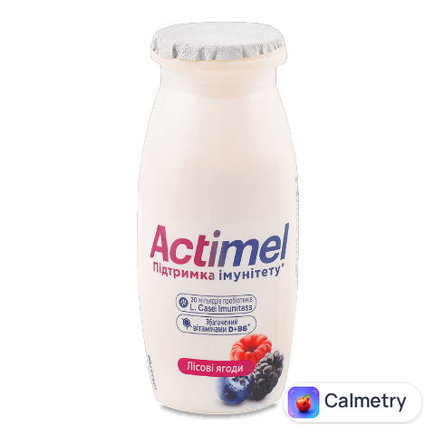 Продукт кисломолочний Actimel лісові ягоди 1,4%, пляшка, 100г