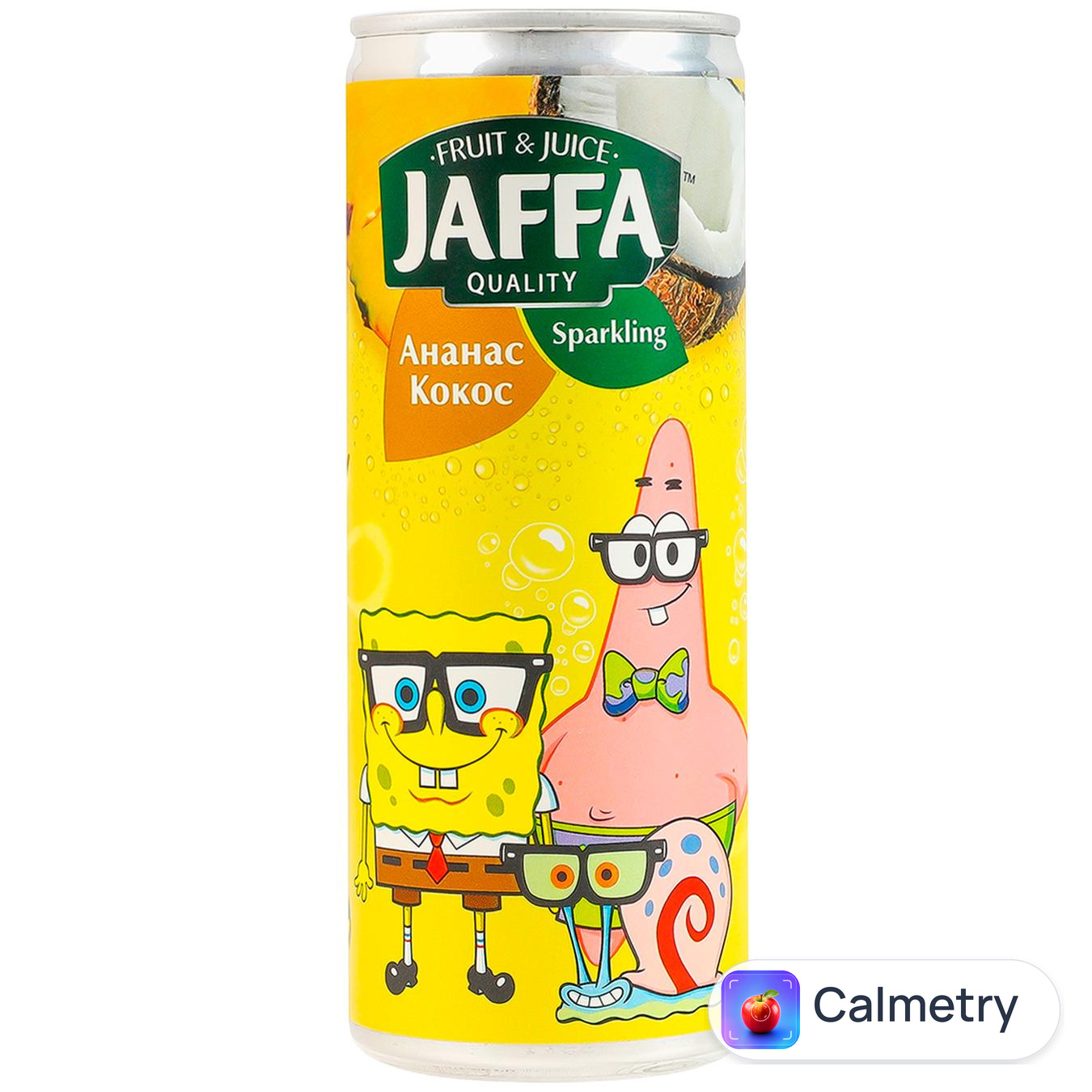 Напій соковий газований Jaffa Губка Боб Ананас-кокос 250мл — фото продукту