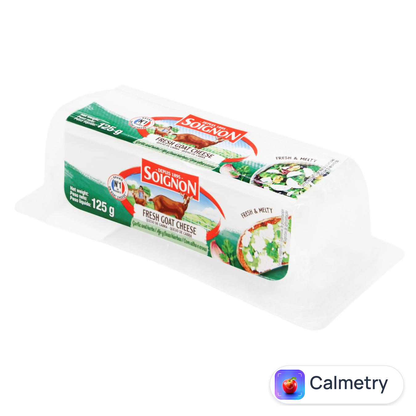 Сир Merci Chef Buchette de Chevre козячий з часником та травами 60% 125г — фото продукту