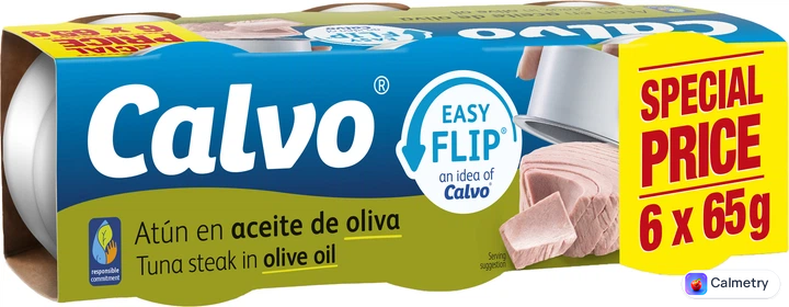Упаковка тунця Calvo Easy Flip в оливковій олії 65 г x 6 шт