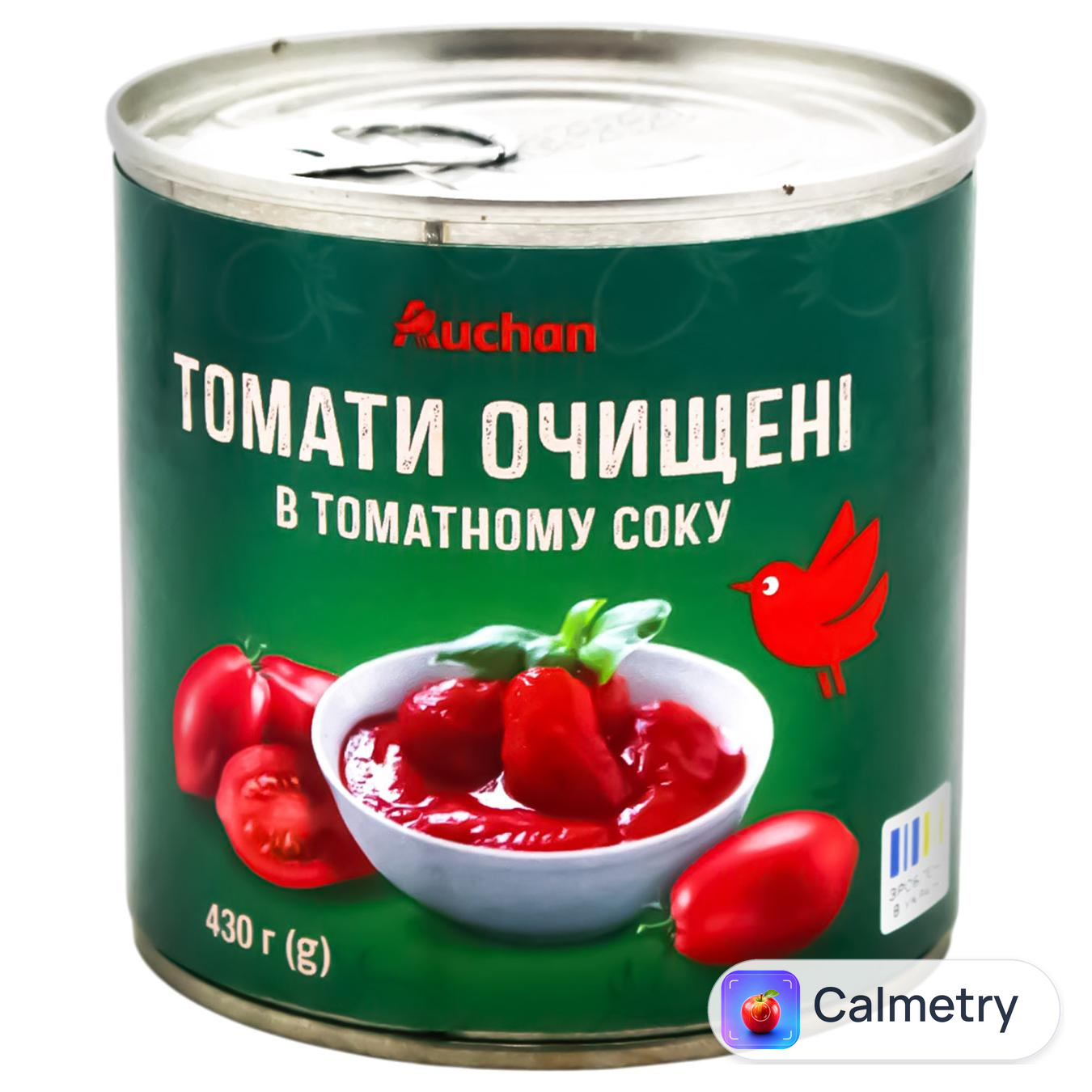 Томати Auchan очищені в томатному соку 430г