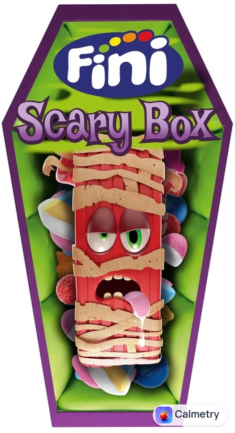 Набір солодощів Fini Halloween Scary Box у зеленій упаковці у вигляді труни 92 г