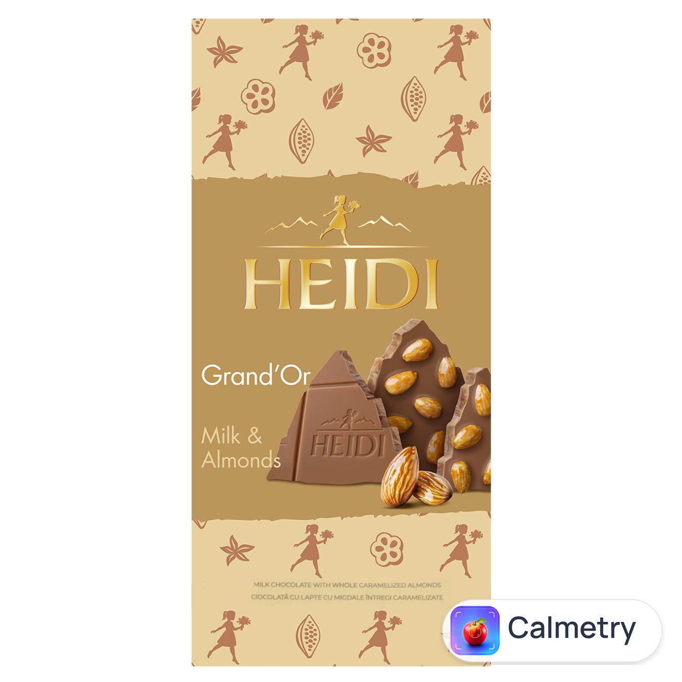 Шоколад молочний Heidi Grand'or з цілим карамелізованим мигдалем 100г — фото продукту