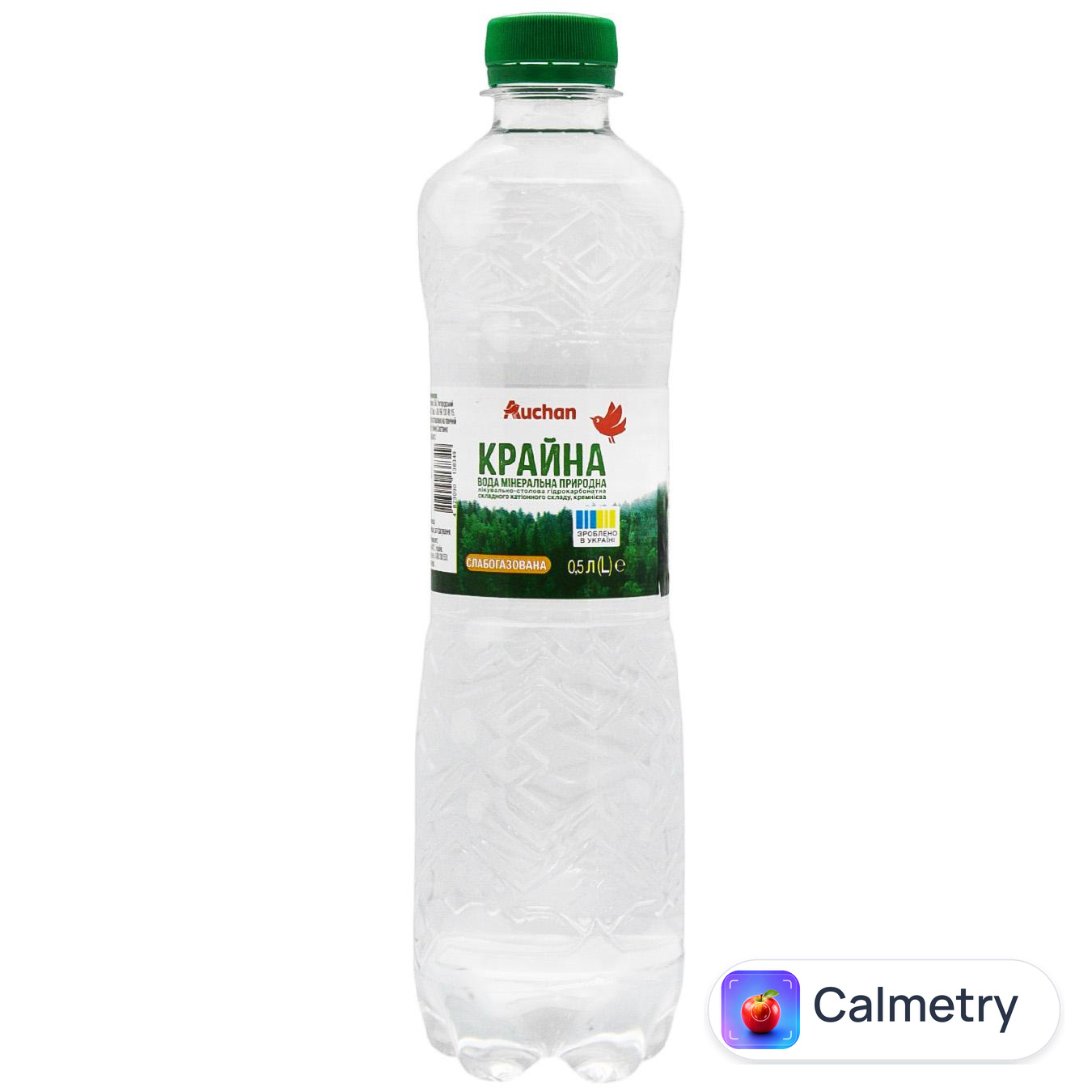 Вода мінеральна Auchan Крайна слабогазована 0,5л