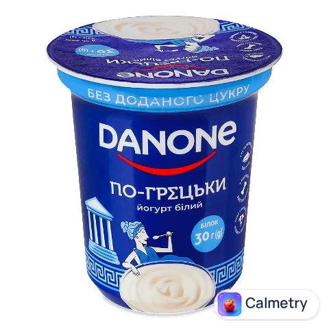 Йогурт Danone По-грецьки білий без доданого цукру 4%, стакан, 350г