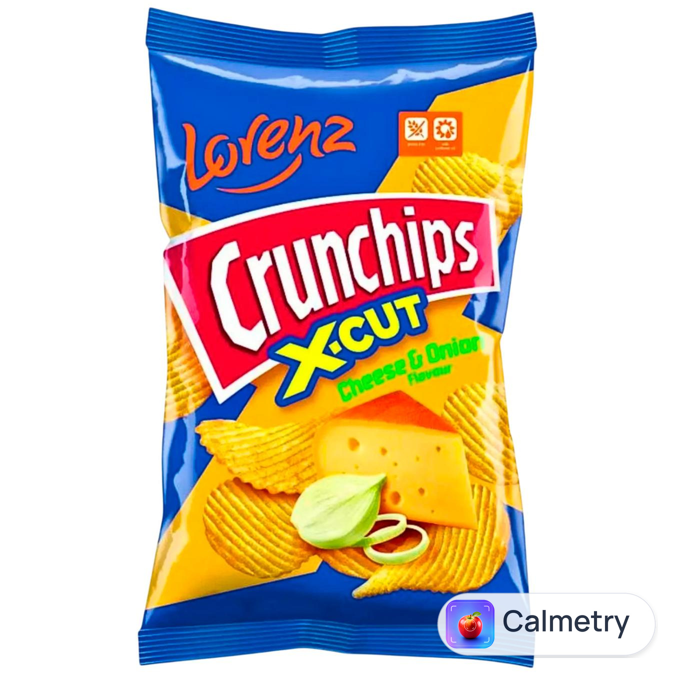 Чипси картопляні Crunchips X-cut Сир та цибуля хвилясті 75г