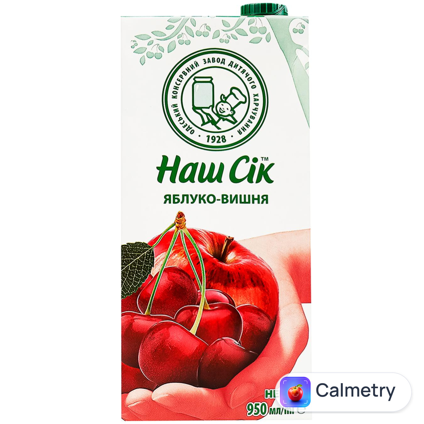 Нектар Наш Сік яблуко-вишня 0,95л — фото продукту