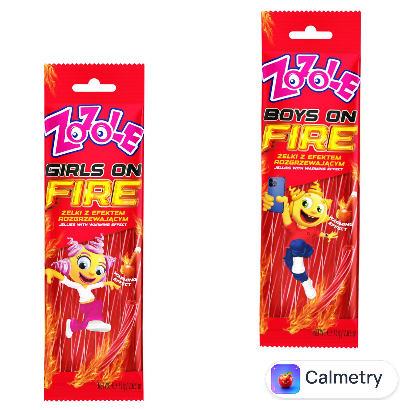 Цукерки Zozole Boys on Fire зі смаком малини та додавання чилі 75г — фото продукту