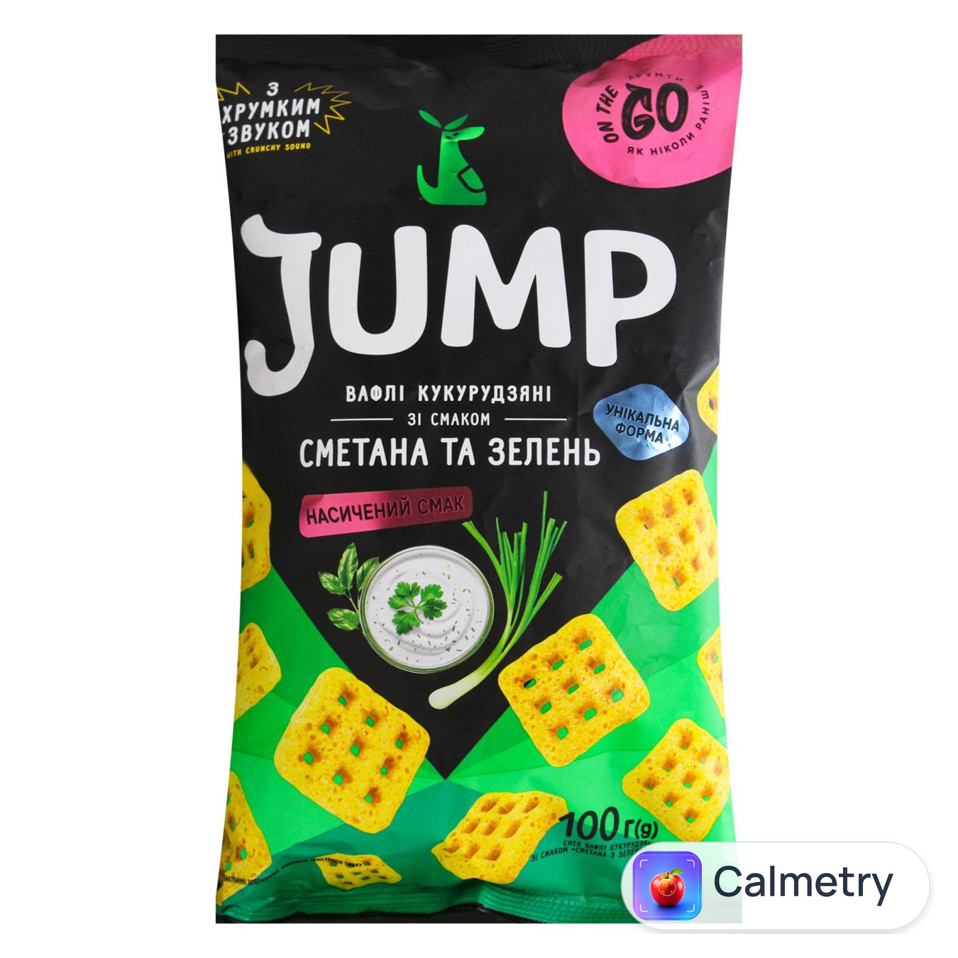 Снек Jump вафлі кукурудзяні зі смаком сметана з зеленню 100г