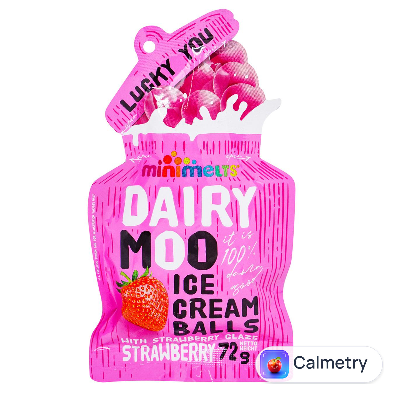 Морозиво-кульки Mini Melts Dairy Moo Полуниця 72г