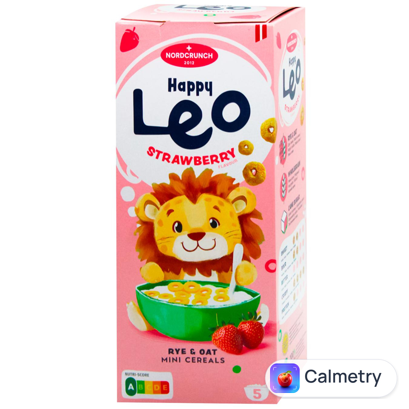 Пластівці Nordcrunch Happy Leo житньо-вівсяні з полуницею 150г